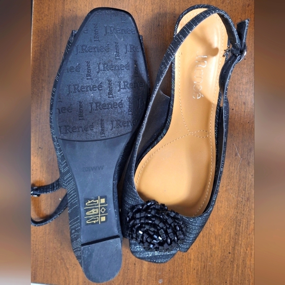 J. Renee Black Womens Sandals Size 81/2 WW - Picture 10 of 10